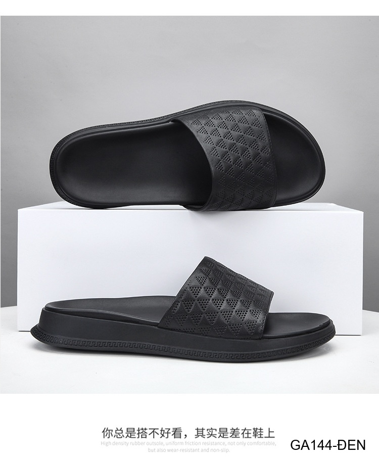 GA144 - Dép nam da thật đế cao su thoáng khí, kiểu dáng thời trang dễ phối đồ màu đen_thumbnail_8