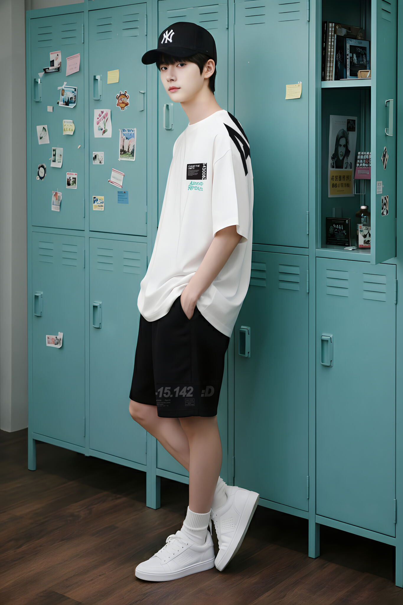 Áo phông bé trai dáng rộng màu trắng phối in vai_thumbnail_4