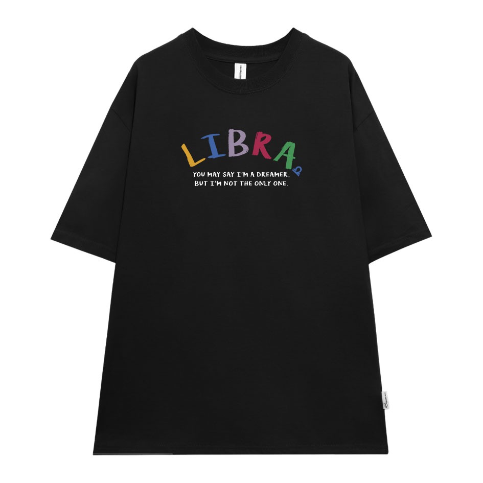 Áo thun nữ form rộng ATD378 cung hoàng đạo Thiên Bình LIBRA Miucho cotton cổ tròn in typography_thumbnail_6