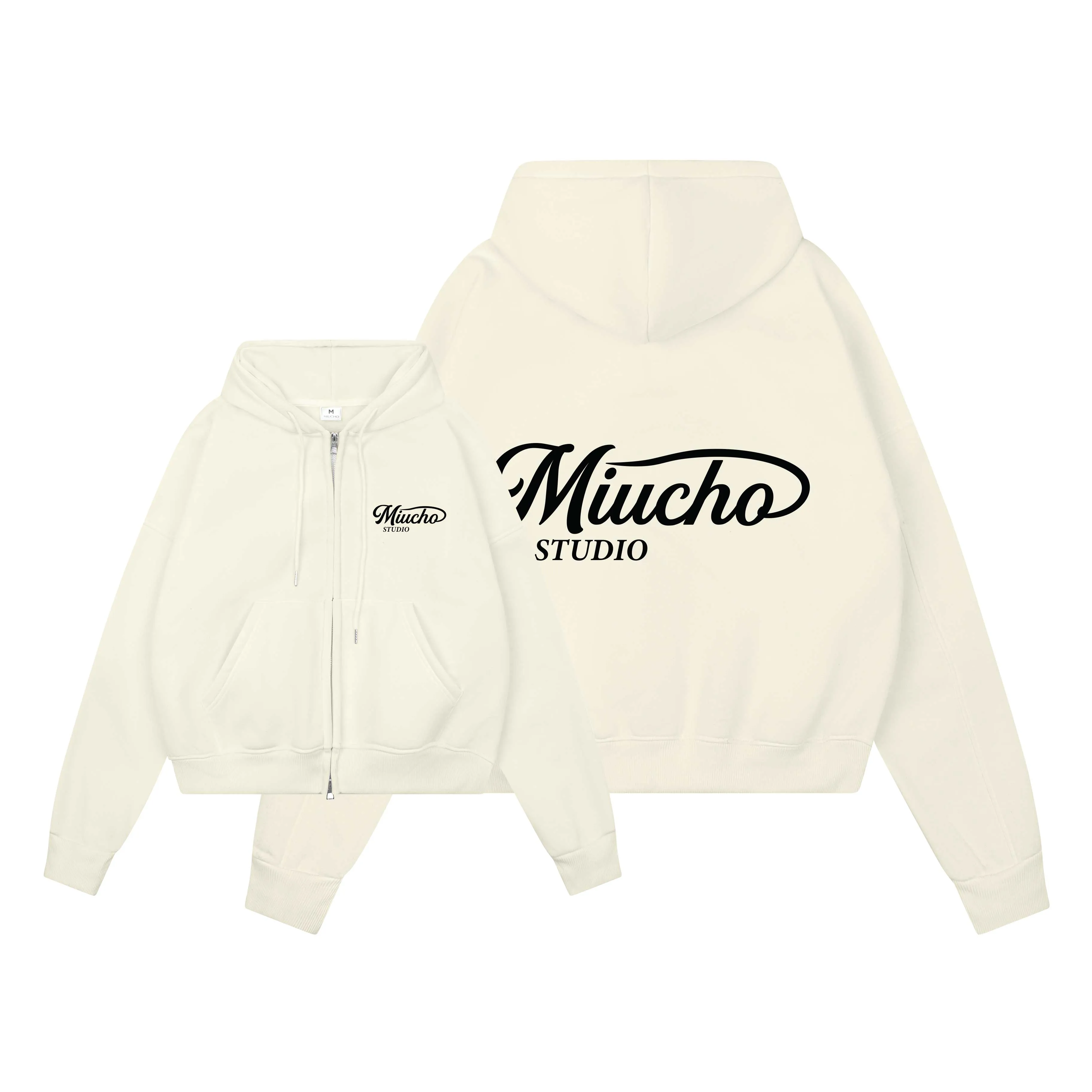 Áo khoác hoodie zip boxy Miucho nỉ 2 da thoáng mát khóa kéo có nón local brand 2837_thumbnail_11