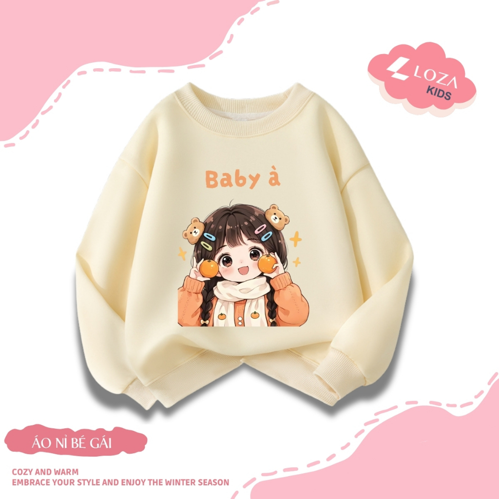 Áo sweater bé gái in hình bé gái Hot trend - Loza Kids IN005_thumbnail_7