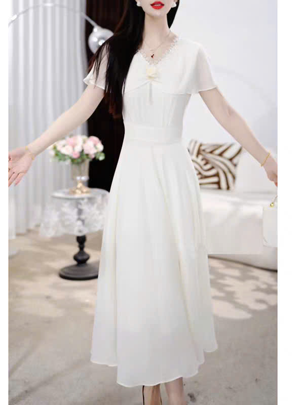 17326-Đầm voan xòe dự tiệc cổ choàng  cách điệu (voan, lót)_thumbnail_0