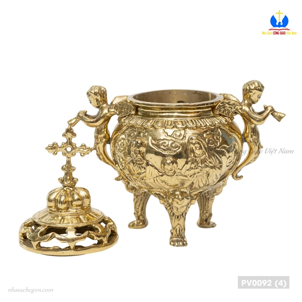 Lư đồng thiên thần bé 15x18cm - đỉnh đổng xông hương cao 18cm ✔_thumbnail_4