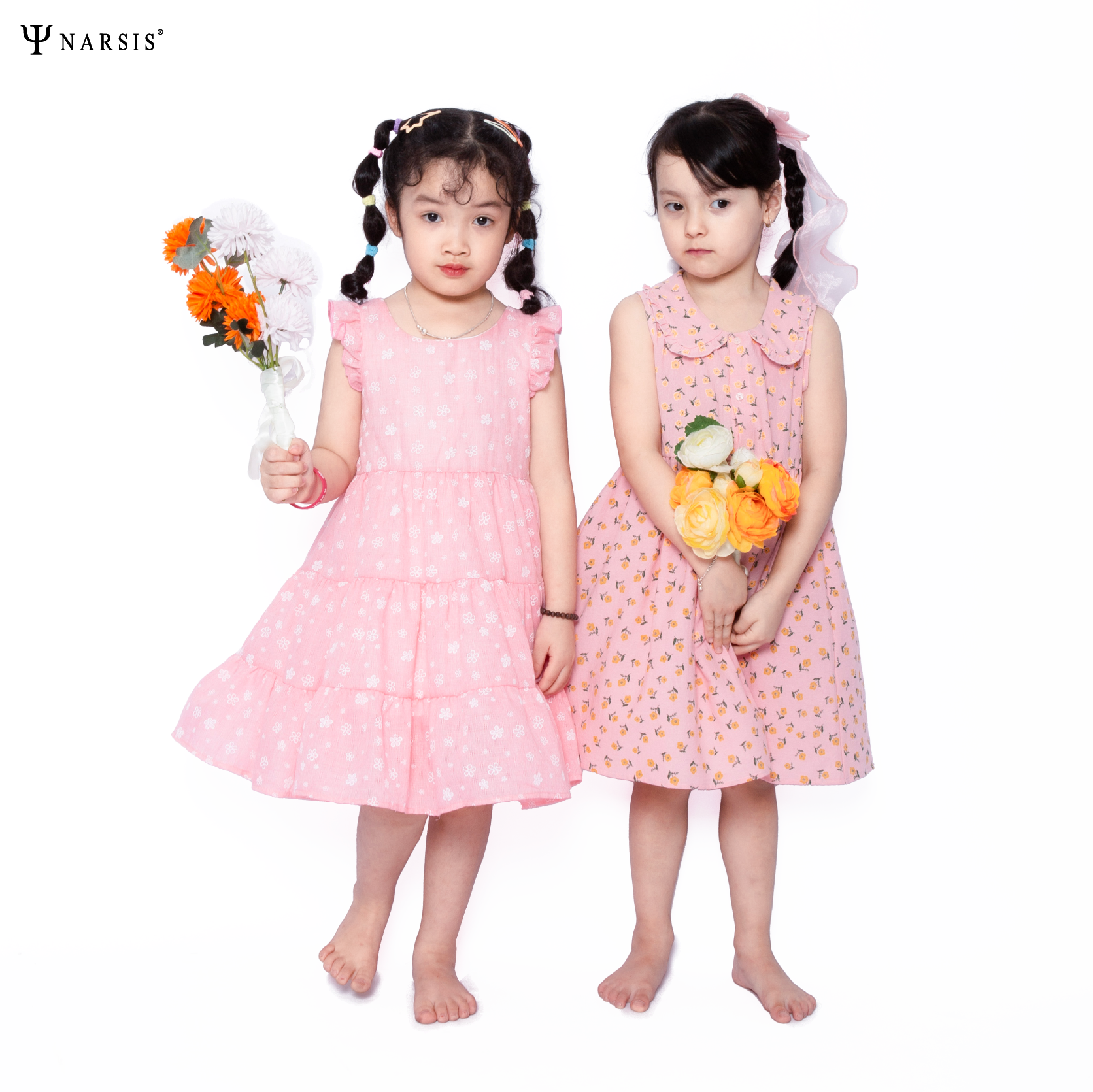 VÁY HÈ BÉ GÁI VẢI THÔ CARA MỀM MẠI THẤM HÚT MỒ HÔI KB23001 NARSIS CHẤT LIỆU THOÁNG MÁT, DỄ CHỊU, ..._thumbnail_3