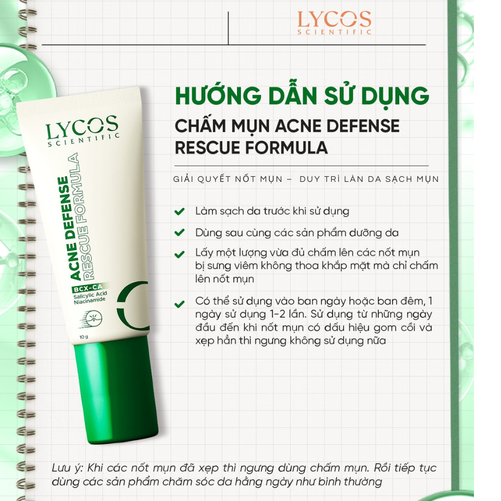 Combo Chăm Sóc Da Mụn Dầu Lycos – Sữa Rửa Mặt 100g + Gel Chấm Mụn 10g + Kem Dưỡng Cấp Ẩm 30g_thumbnail_6