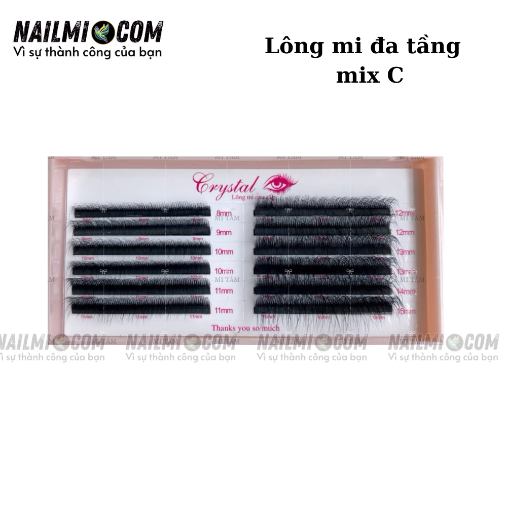 Lông mi đa tầng - Độ cong C - Mix size 8mm - 15mm
