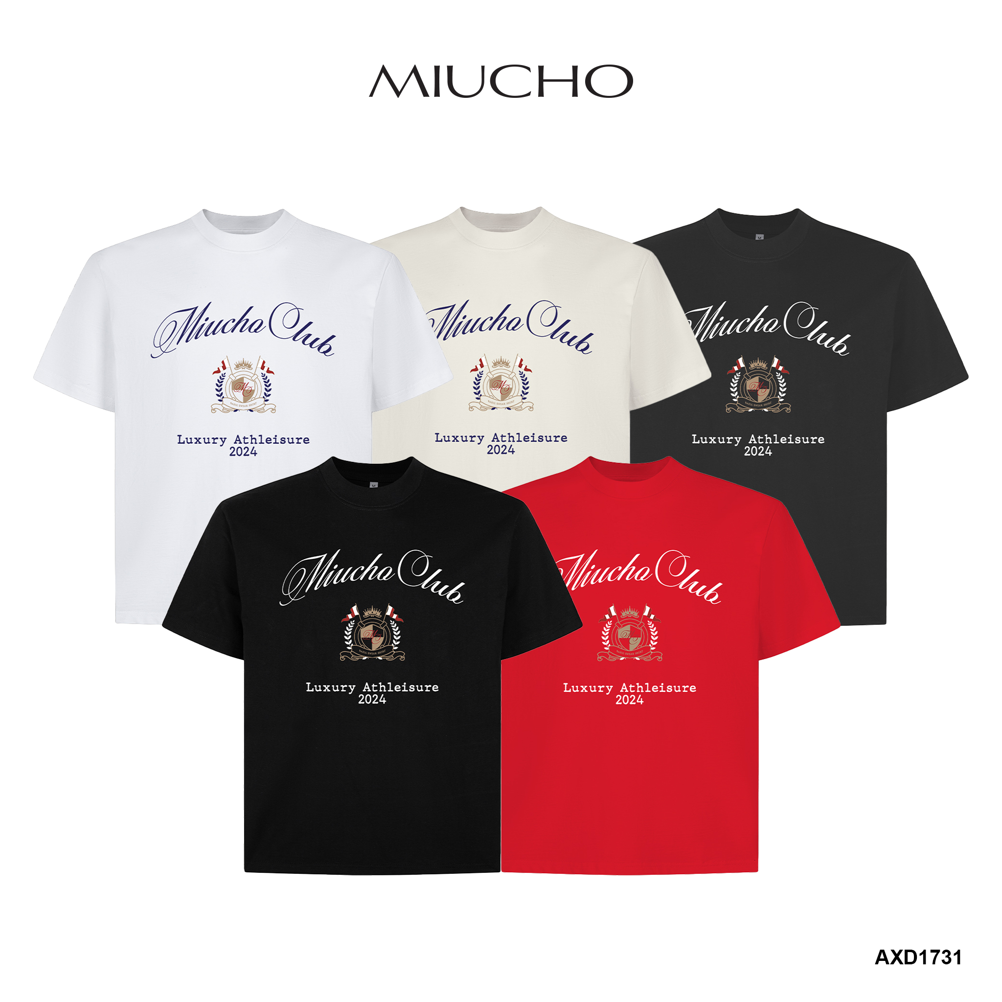 Áo phông nam form boxy vải 2C 250gsm AXD1731 Miucho Club Local Brand in mix_thumbnail_1