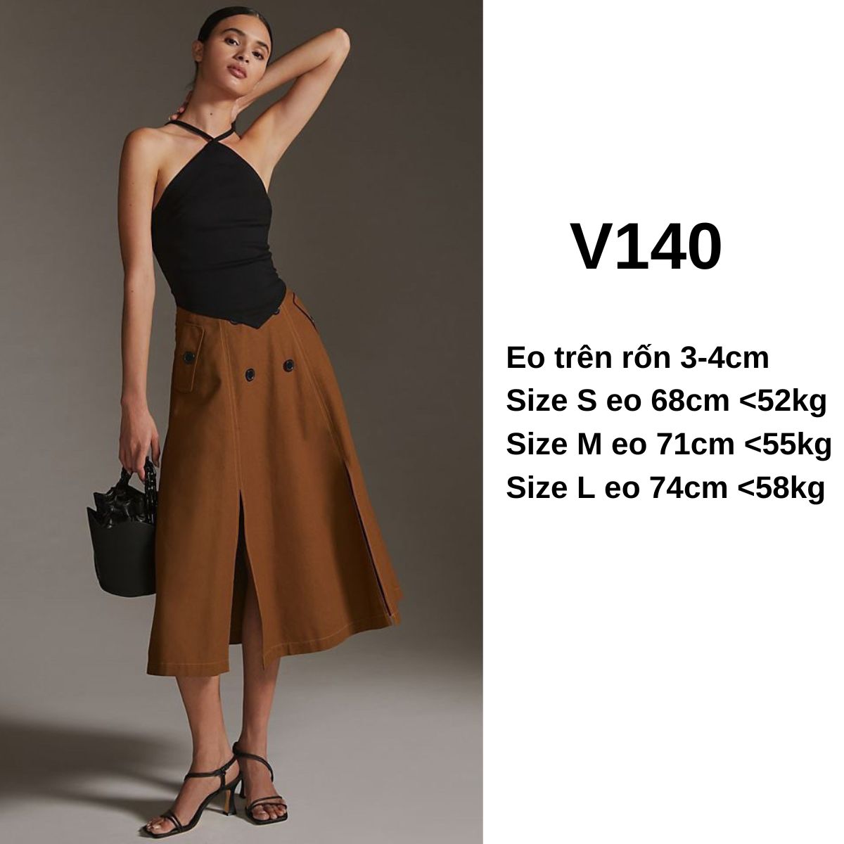 V140- CHÂN VÁY NÂU W.HOUSE