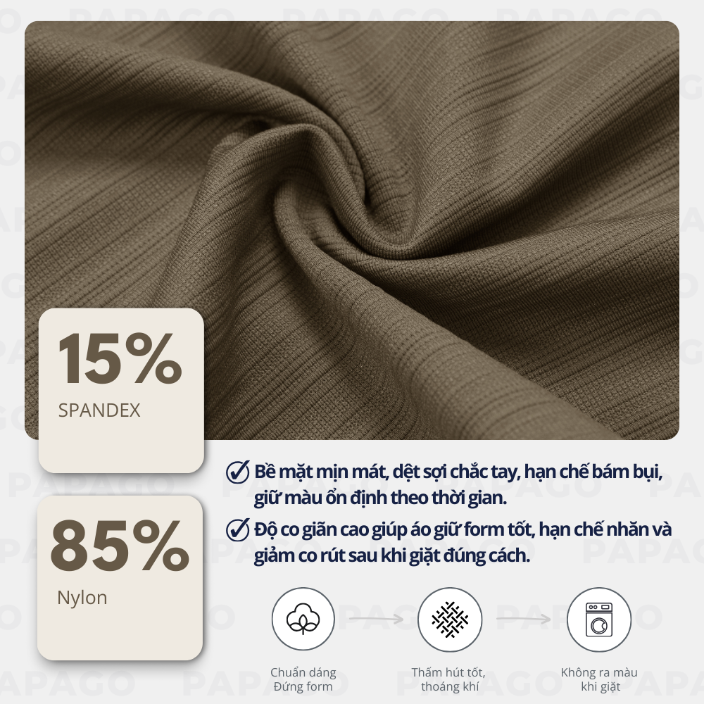 Áo polo PAPAGO cổ sơ mi ép cao cấp, polo trung niên sang trọng form rộng thoải mái - P25PLKN002_thumbnail_2