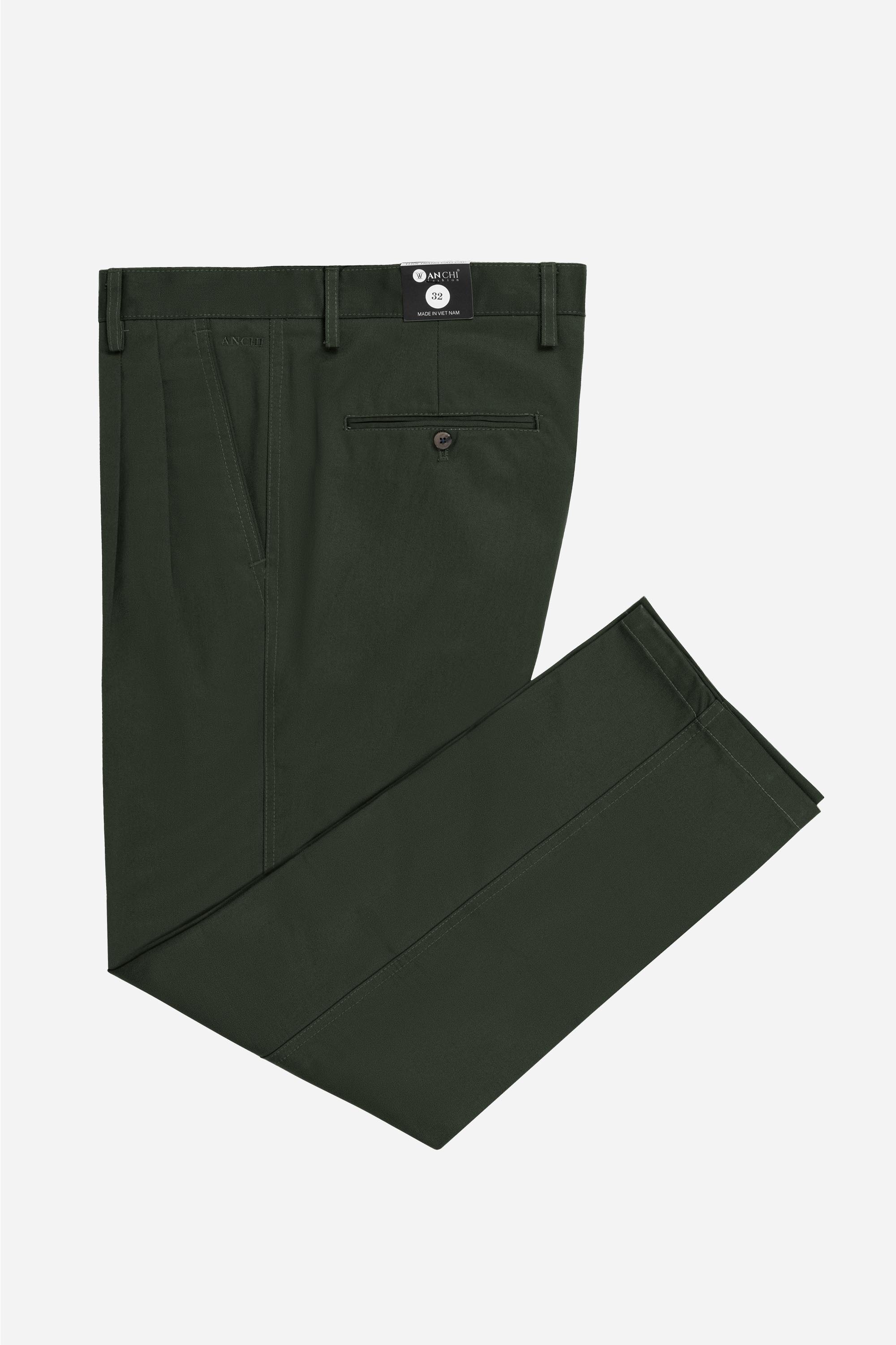 Quần Kaki Thô 2 Li Nam Trung Niên ANCHI Phom Suông Ống Rộng