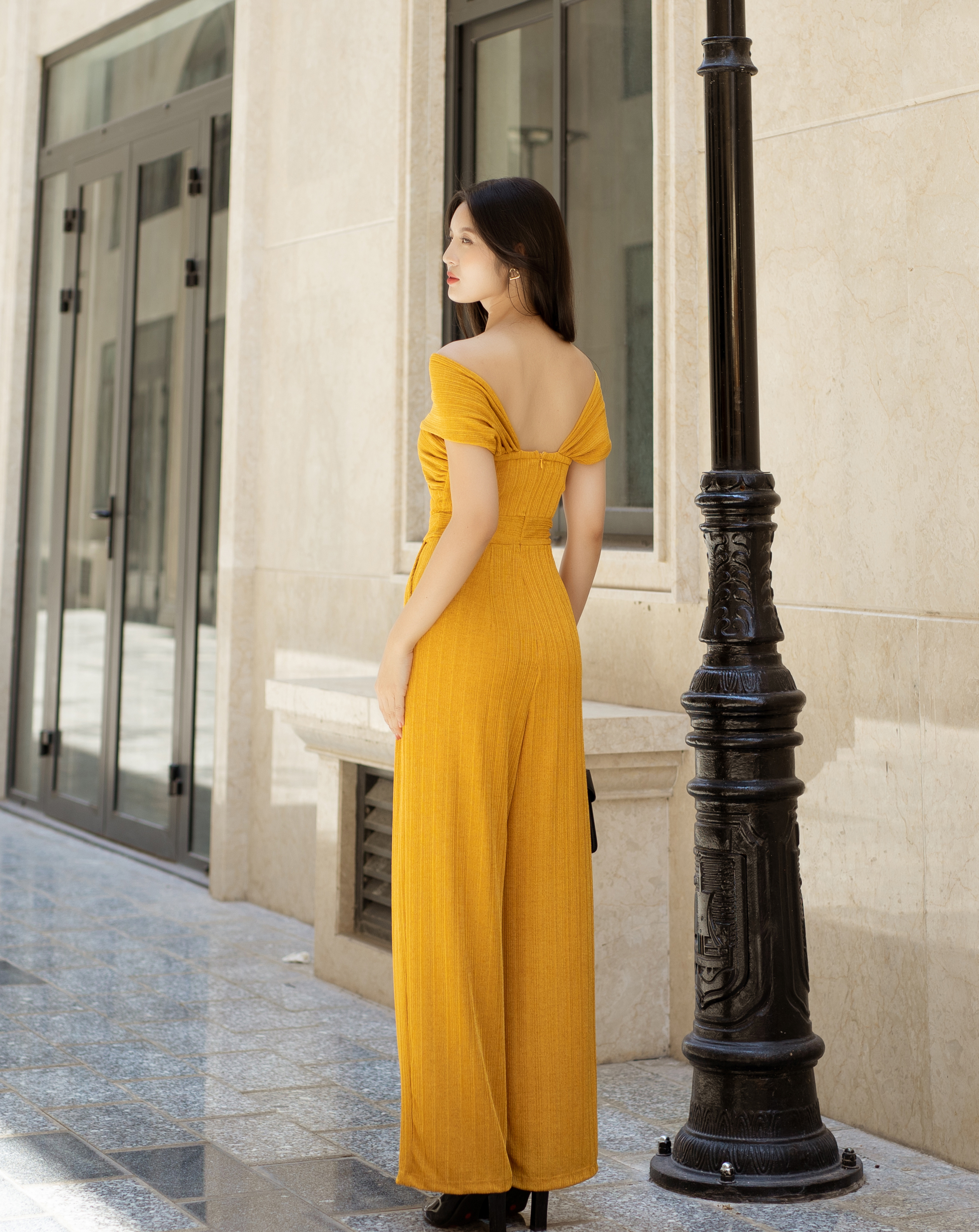 Jumpsuit dài ống suông thiết kế trễ vai 2in1_thumbnail_5