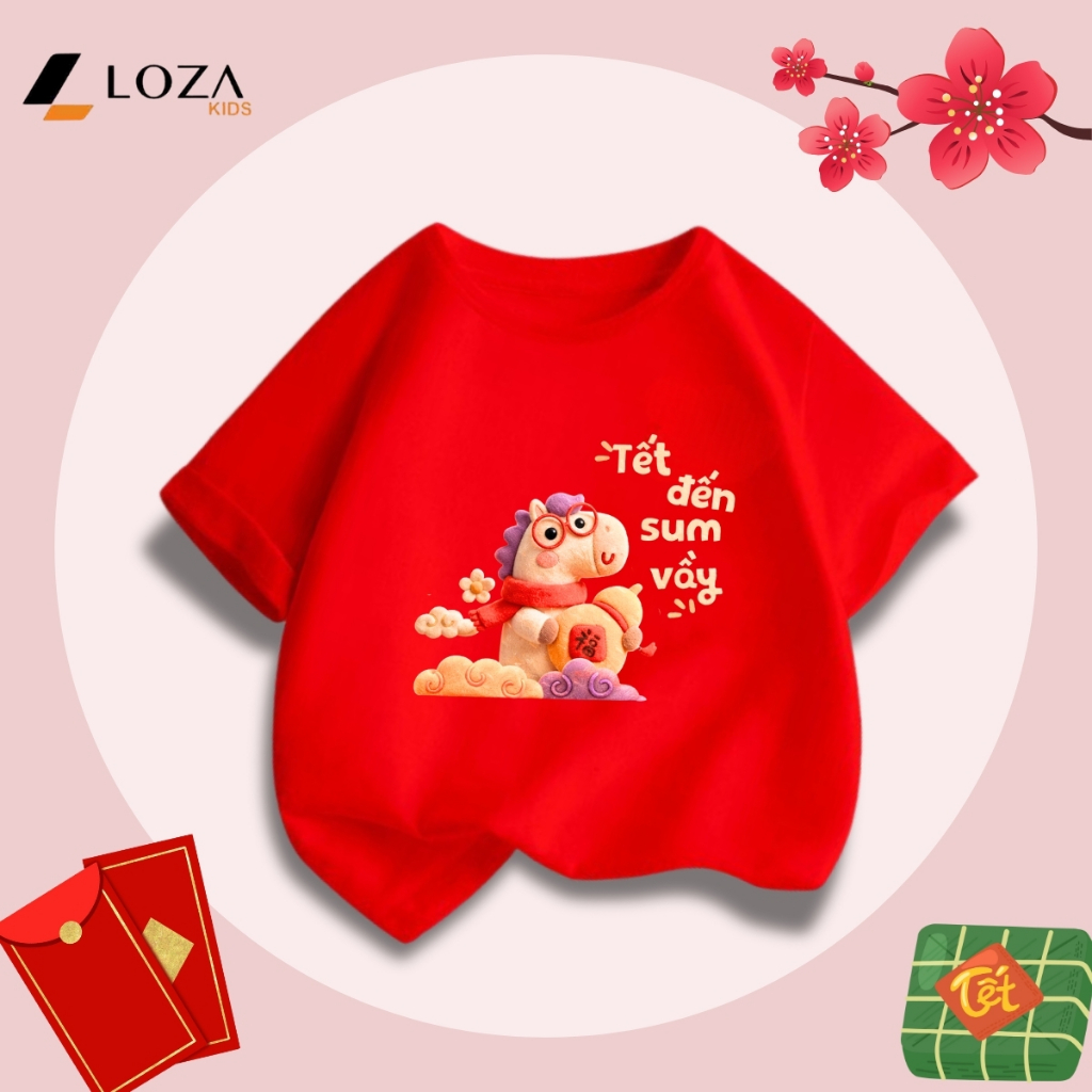 [BST Tết 2026] Áo thun bé trai, bé gái hình chủ đề Tết 2026 - Loza Kids AT038_thumbnail_0