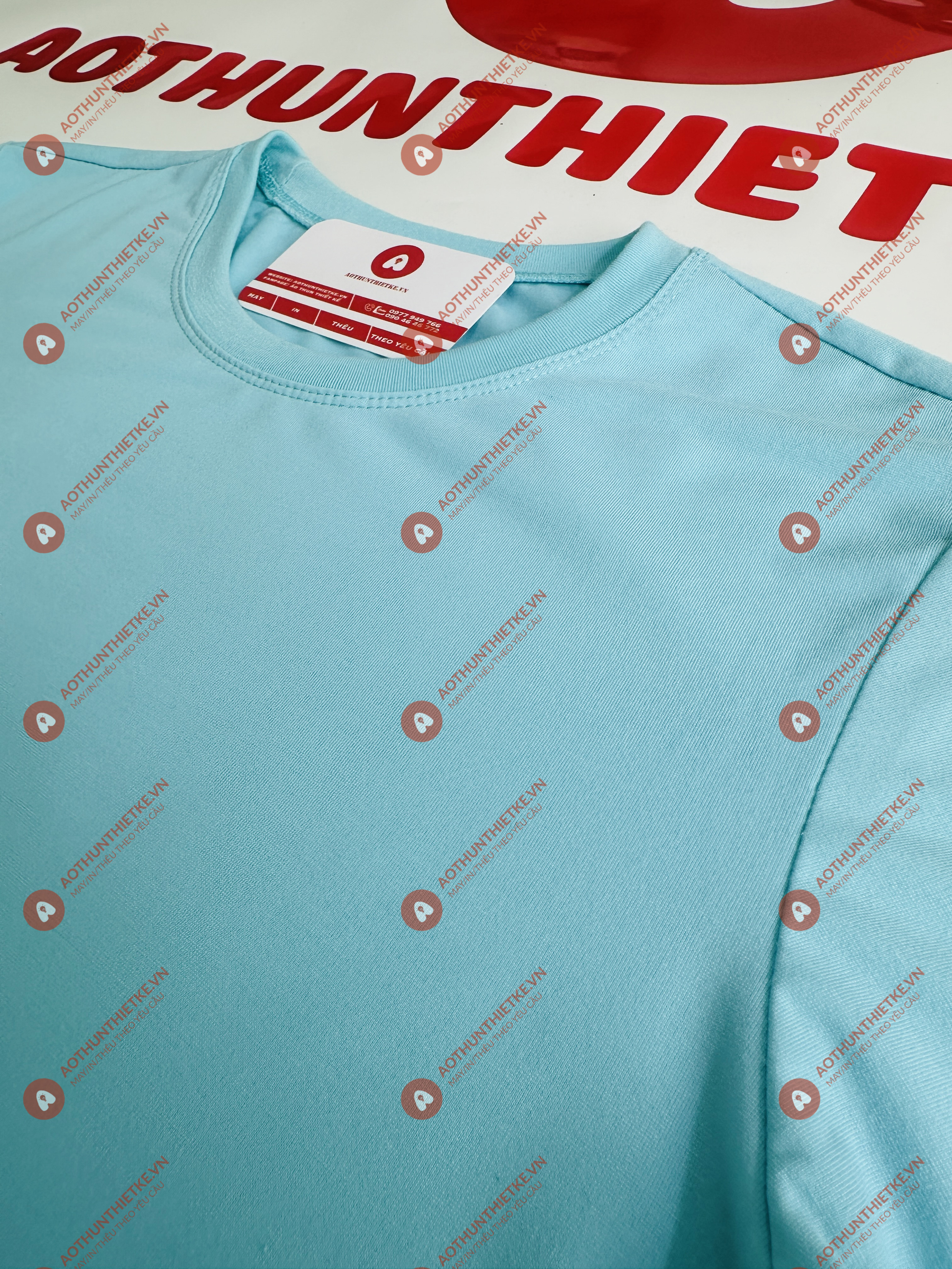 Áo Đồng Phục Cổ Tròn Thiên Thanh