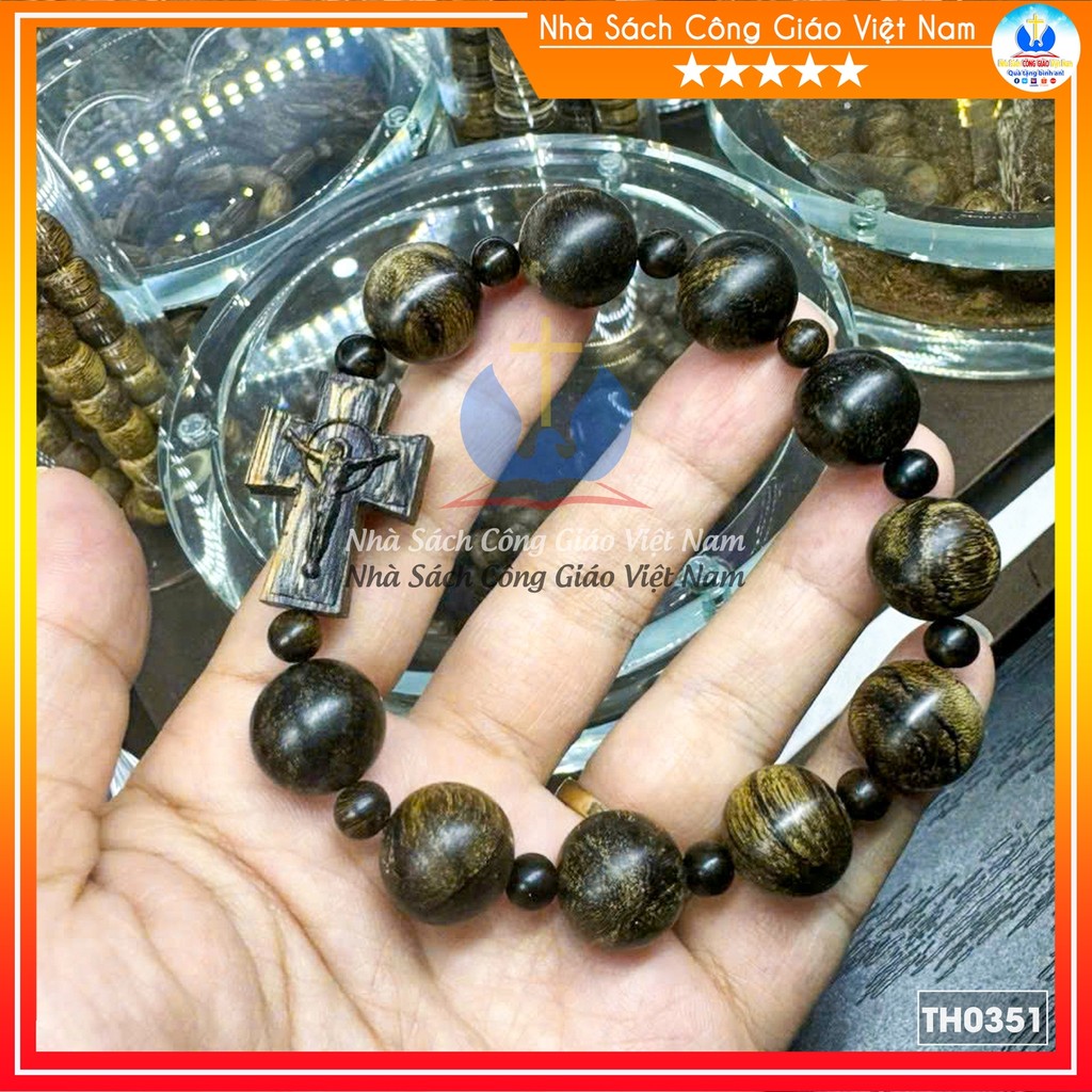 Vòng mân côi gỗ Trầm Indo hàng đẹp tự nhiên TH0351-1_thumbnail_0