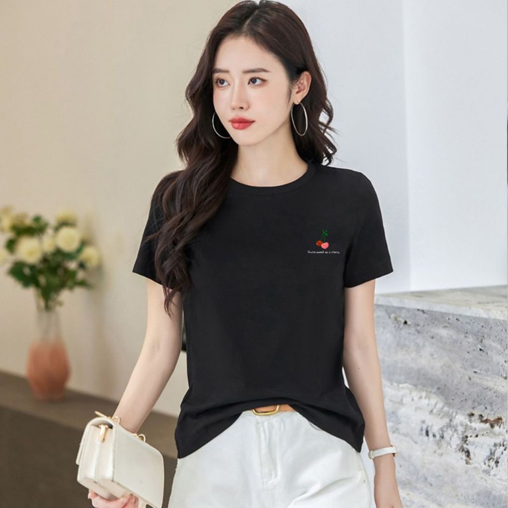 [Form vừa] Áo phông nữ 𝐋𝐎𝐙𝐀 "Qủa Cherry" chất liệu thun cotton mã VT8226
