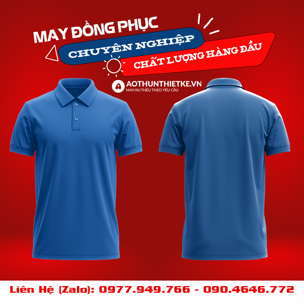 Áo Đồng Phục Polo Basic Xanh Ya_thumbnail_0