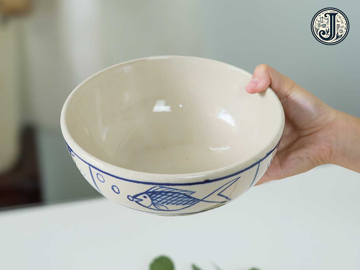 Tô canh 20cm gốm Lái Thiêu cao cấp Cá J000308