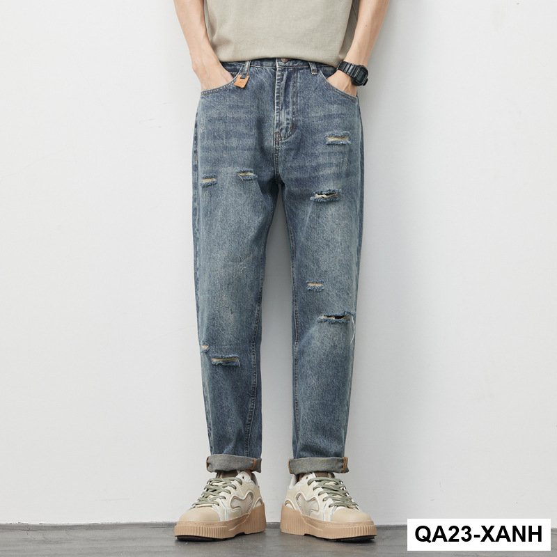 Quần Jeans Rách Phong Cách Retro Mỹ Nam Hợp Thời Trang Quần Ống Rộng Nam Mùa Thu2025Quần dài kiểu dáng mới_thumbnail_7