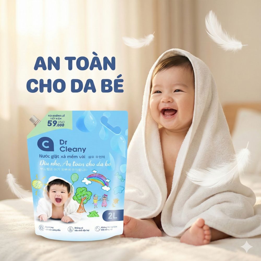 Nước Giặt Xả Cho Bé Dr. Cleany 2kg - Dịu Nhẹ, An Toàn Cho Da Nhạy Cảm_thumbnail_4