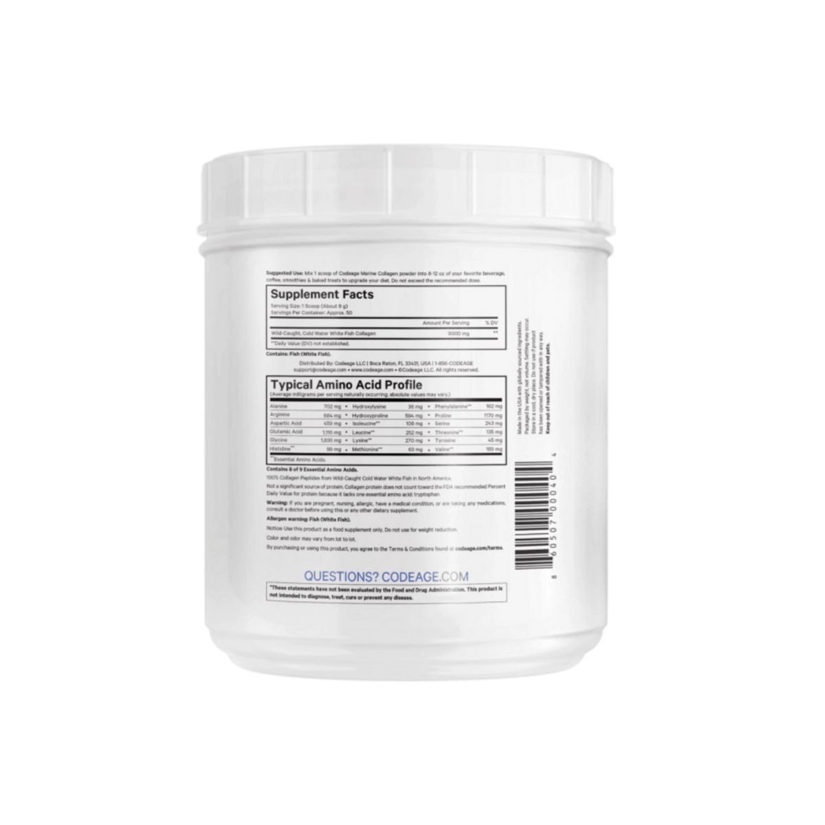 Bột CodeAge Marine Collagen Peptides 450g - Hỗ trợ tăng độ ẩm đàn hồi và Tăng đàn hồi da_thumbnail_3