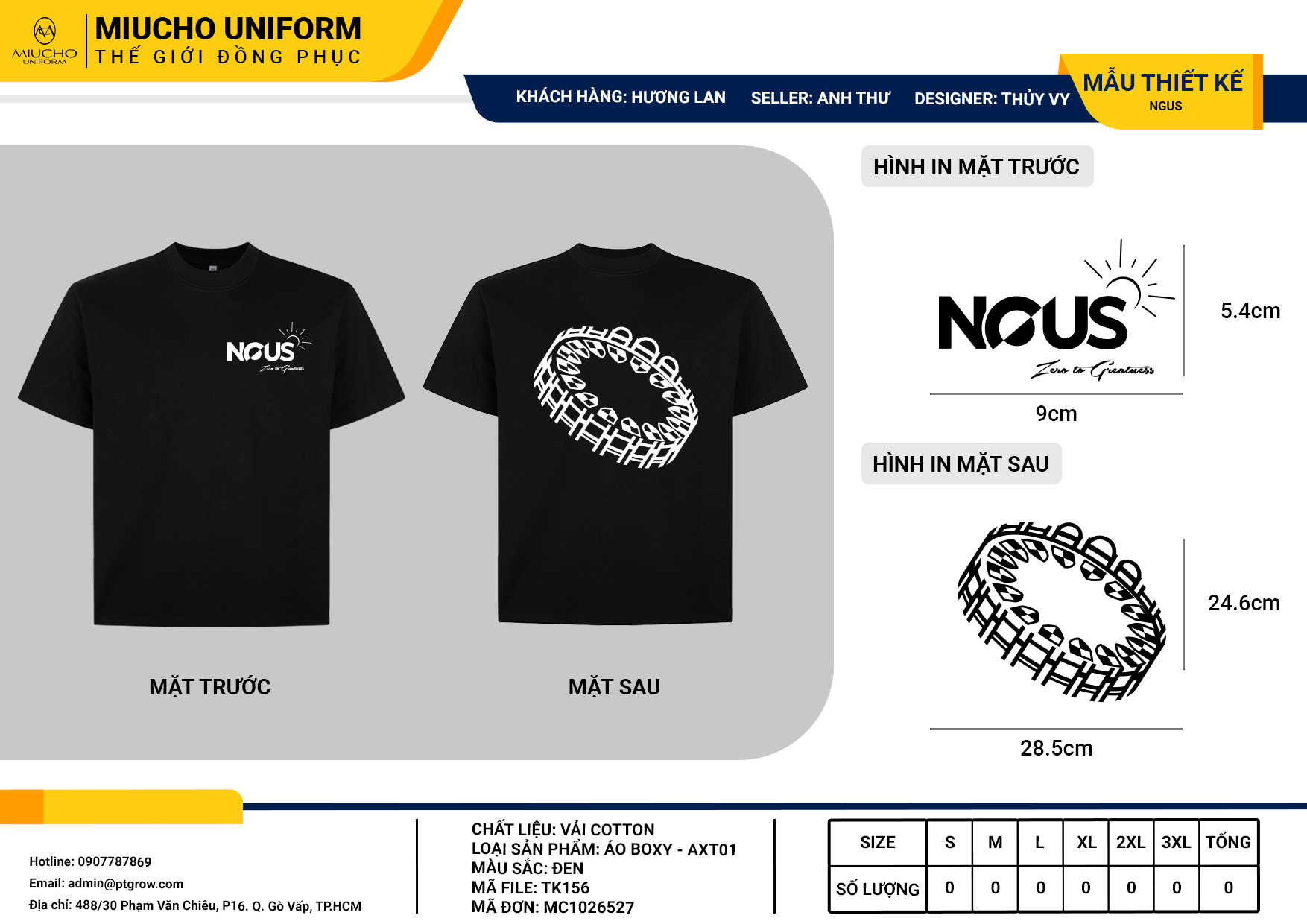 Áo thun thiết kế như yêu cầu TK156