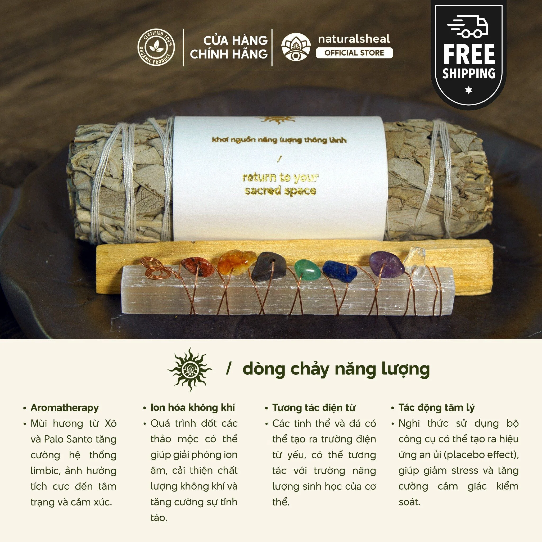 Xô Thơm, Palo Santo, Selenite Luân Xa - Thanh Tẩy | Natural's Heal_thumbnail_5