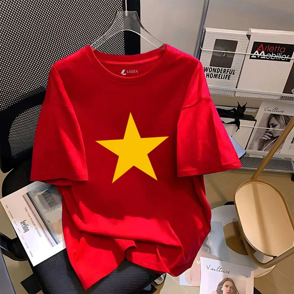 [Form rộng] Áo phông nữ 'Cờ Đỏ Sao Vàng Việt Nam- Độc lập tự do' - LOZA G0293_thumbnail_7
