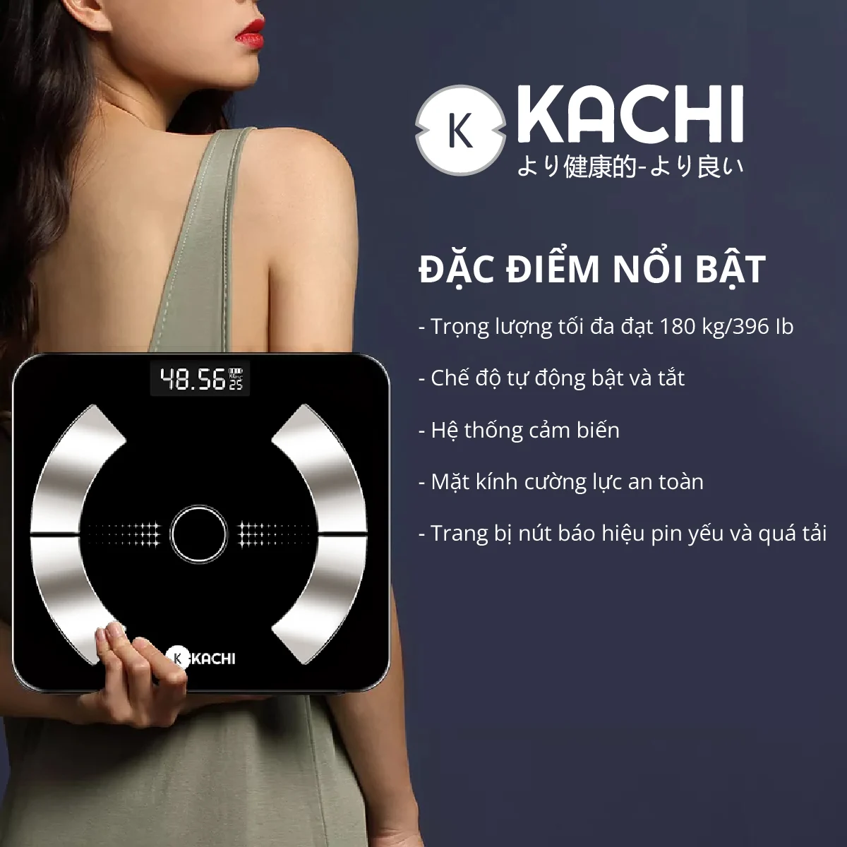 Cân Điên Tử Bluetooth Phân Tích Chỉ Số Cơ Thể Kachi MK223_thumbnail_2
