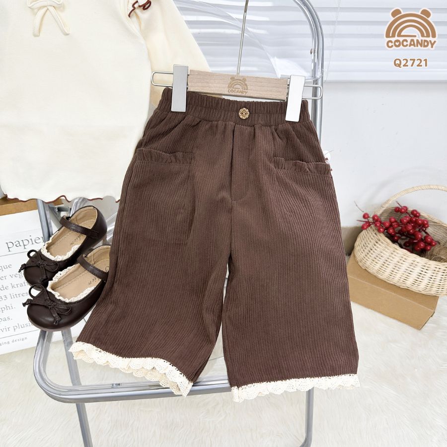 Quần dài nhung NÂU phối gấu bèo TRẮNG_thumbnail_5