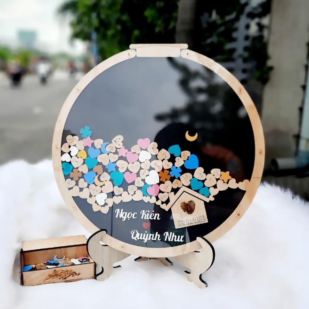 Tranh Thả Gỗ Đám Cưới, Sự Kiện, Công Ty, Sinh Nhật (Đủ phụ kiện) - Size tính theo chiều ngang_thumbnail_28