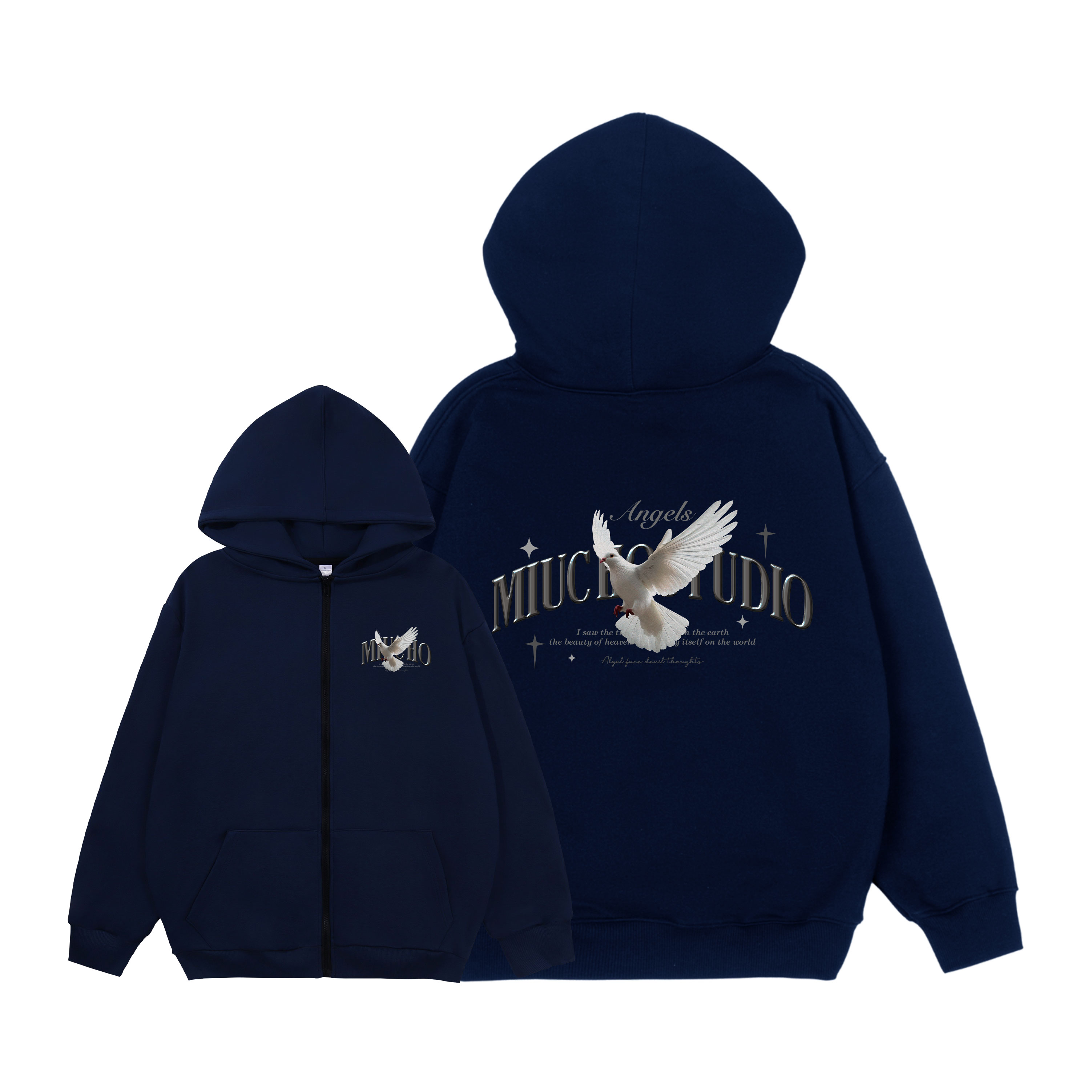 Áo hoodie zip nam local brand form rộng HZD1584 Miucho Club vải nỉ chân cua dày dặn mũ rộng in mix_thumbnail_9