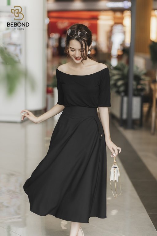 Chân váy xòe dài màu đen - Salise Skirt_thumbnail_0