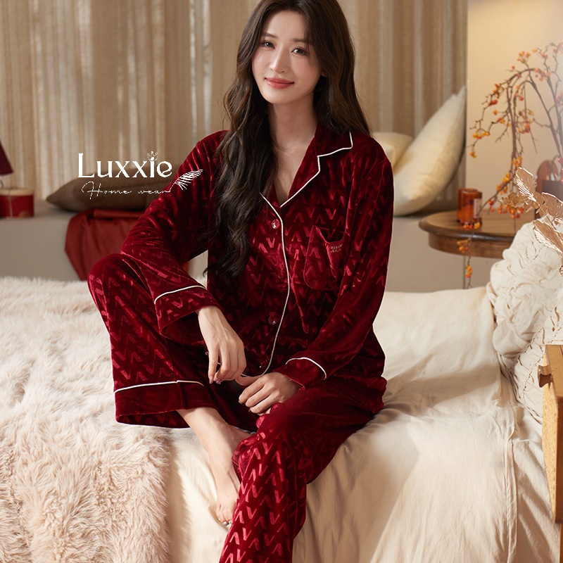 NHUNG30 Bộ ngủ nhung họa tiết chữ V_thumbnail_11