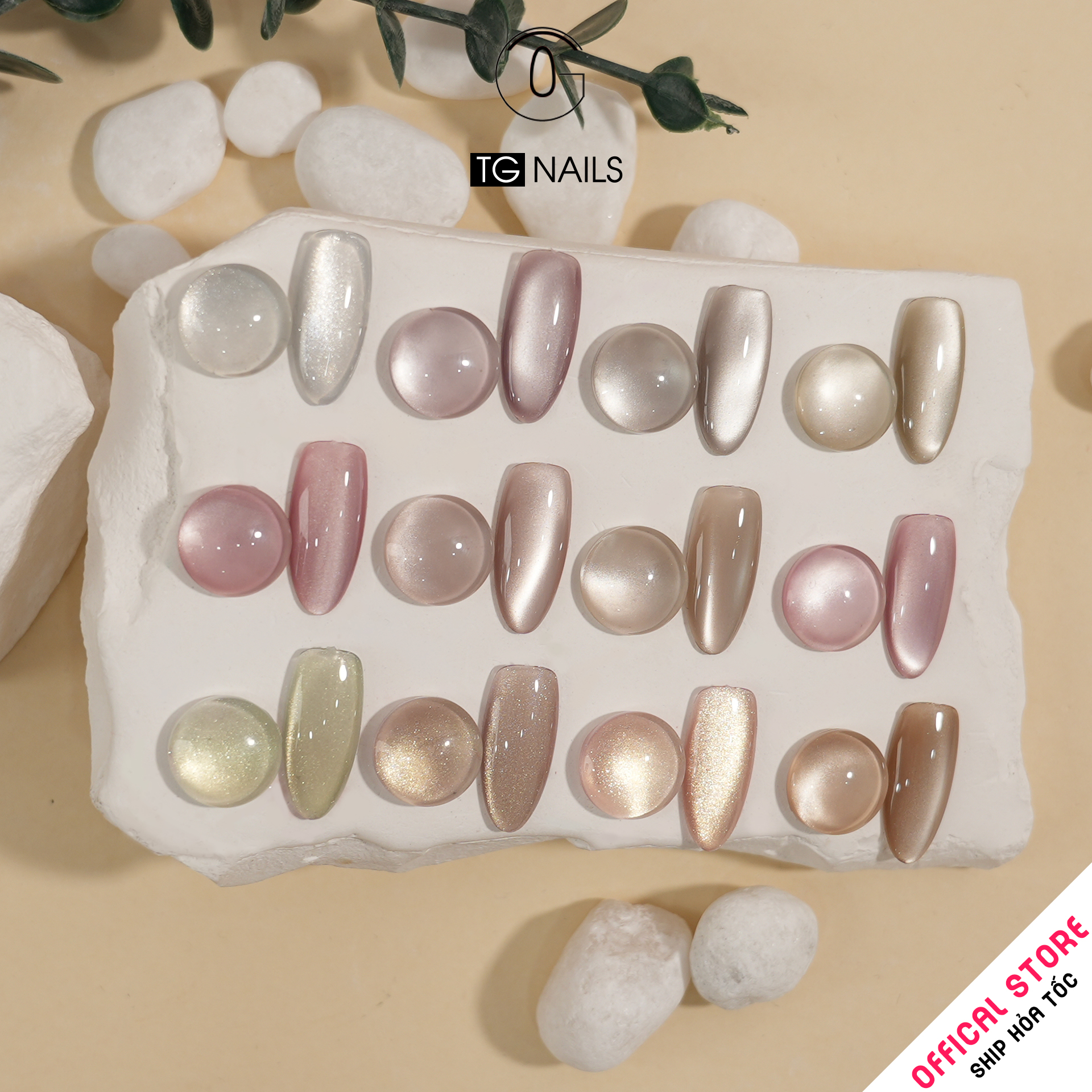 Sơn gel mắt mèo kim sa TG cọ tròn chai 15ml