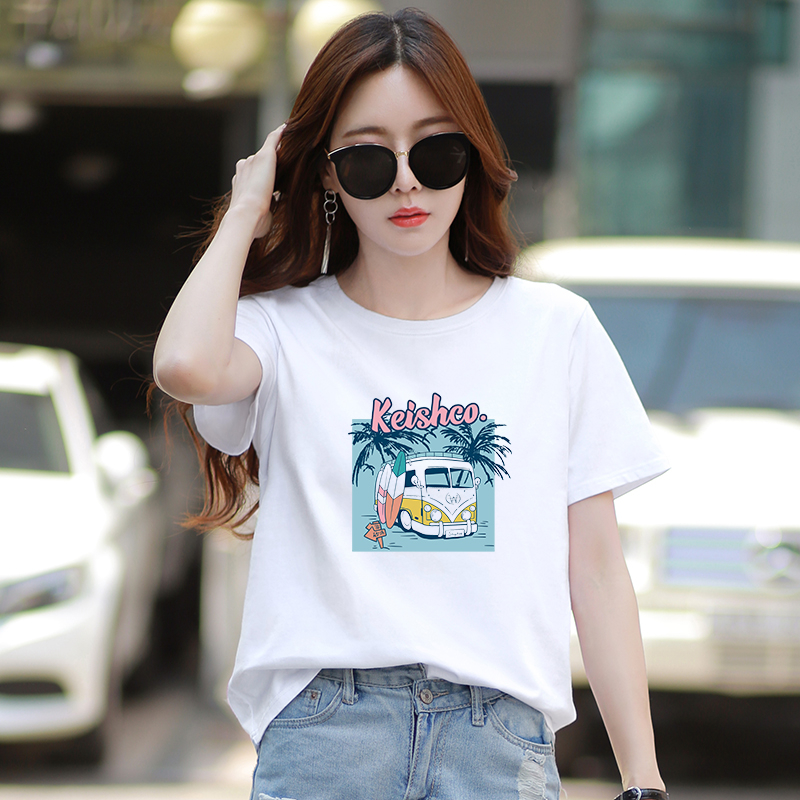 [Form Rộng] Áo thun nữ form rộng màu trắng in hình thời trang - LOZA G0037_thumbnail_1