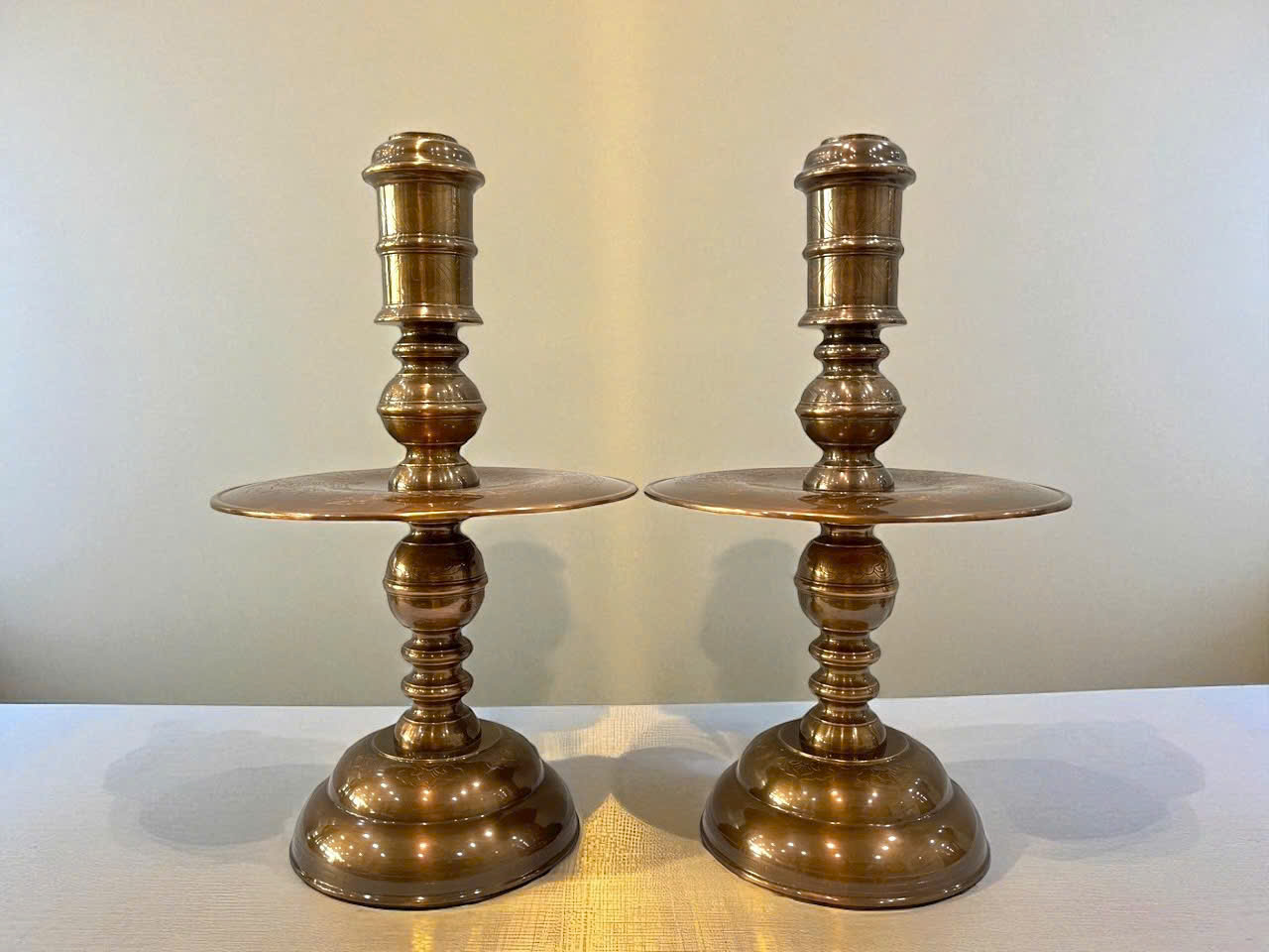 Bộ ngũ sự hoa văn rồng đúc đồng đỏ cao 70cm _thumbnail_4