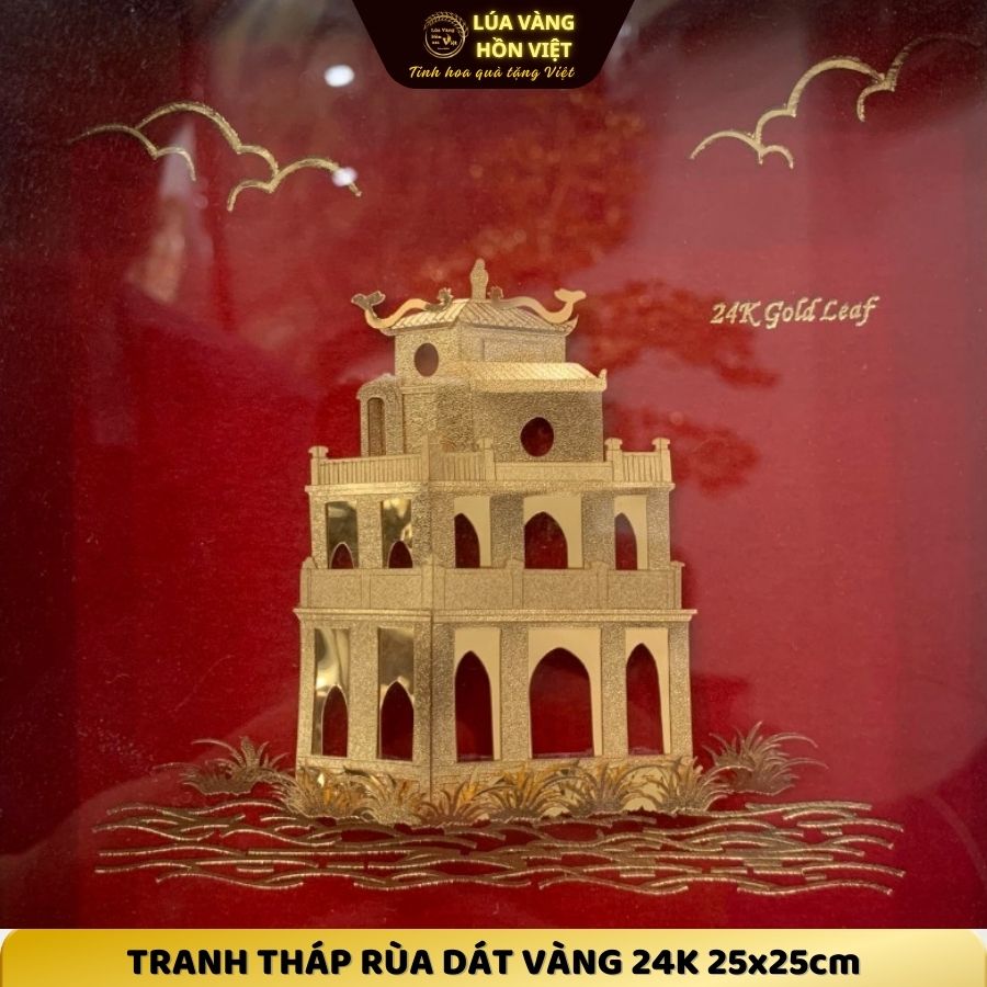 TRANH THÁP RÙA DÁT VÀNG 24K 25x25cm_thumbnail_2