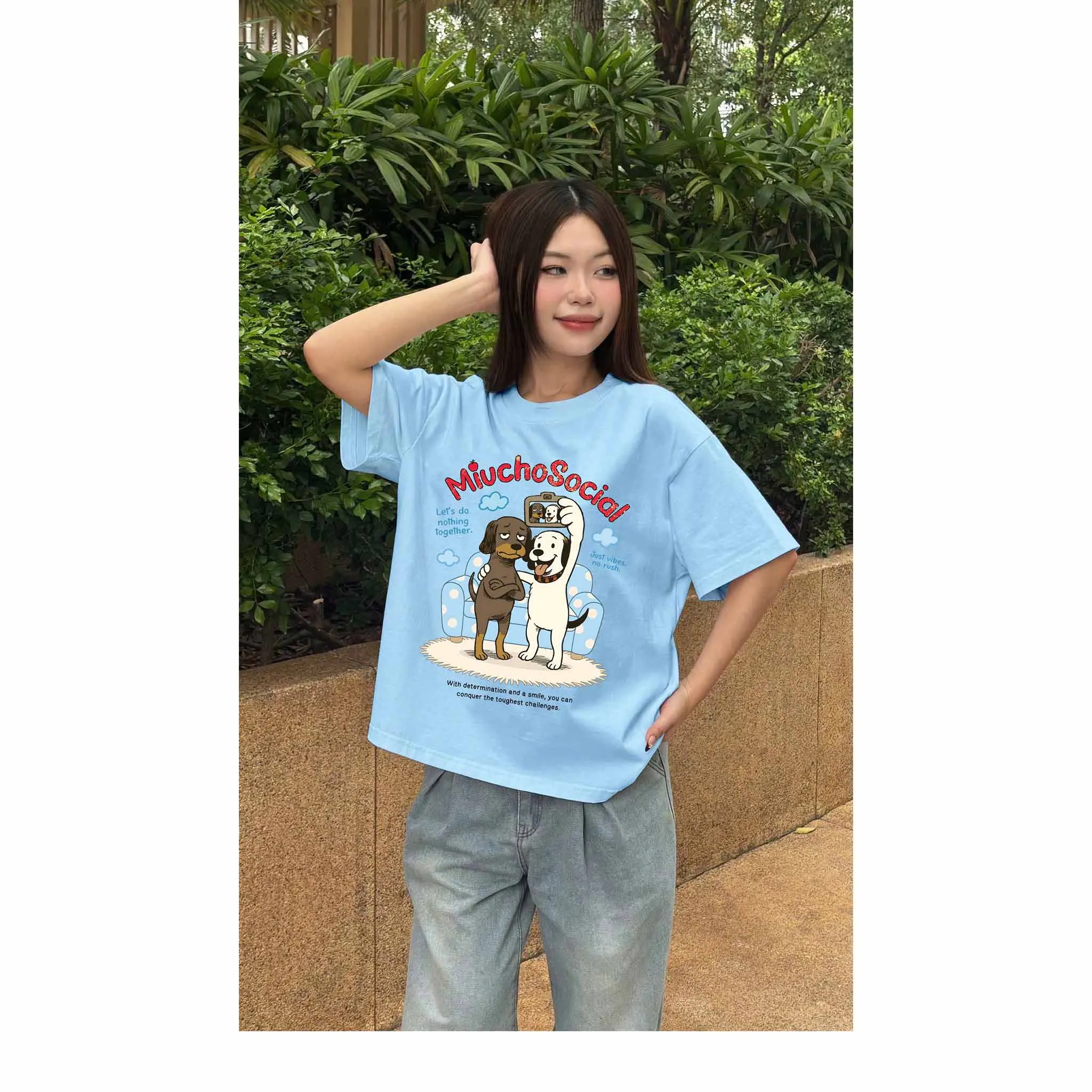 Áo thun form boxy Miucho Social 2561 phong cách Hàn Quốc vải cotton cao cấp mềm mại thoáng mát in mix_thumbnail_5