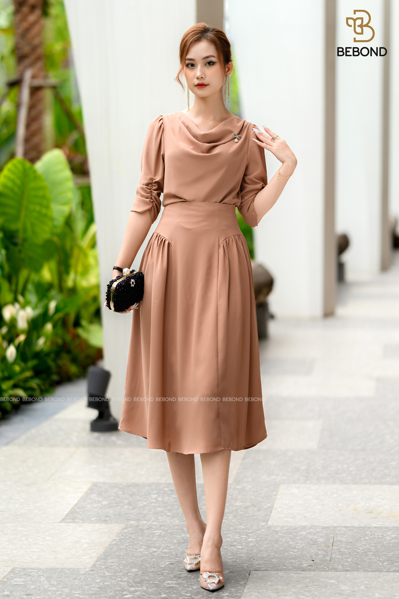 SET lụa Nhật màu NÂU TÂY- CONAL DRESS_thumbnail_3