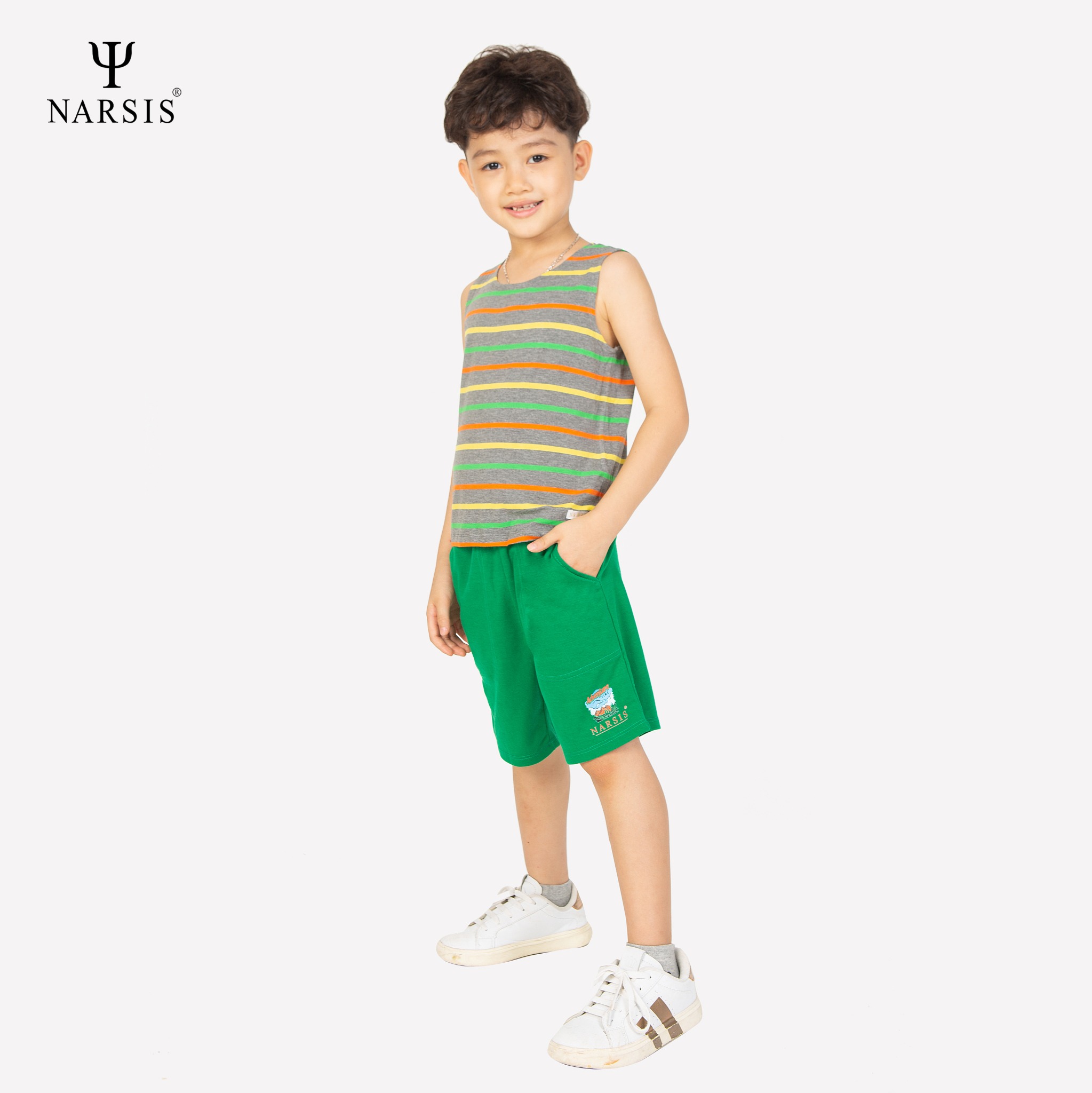 ÁO HÈ BÉ TRAI KD0011 NARSIS CHẤT LIỆU THOÁNG MÁT, DỄ CHỊU, THOẢI MÁI CẢ NGÀY, DỄ VẬN ĐỘNG_thumbnail_2