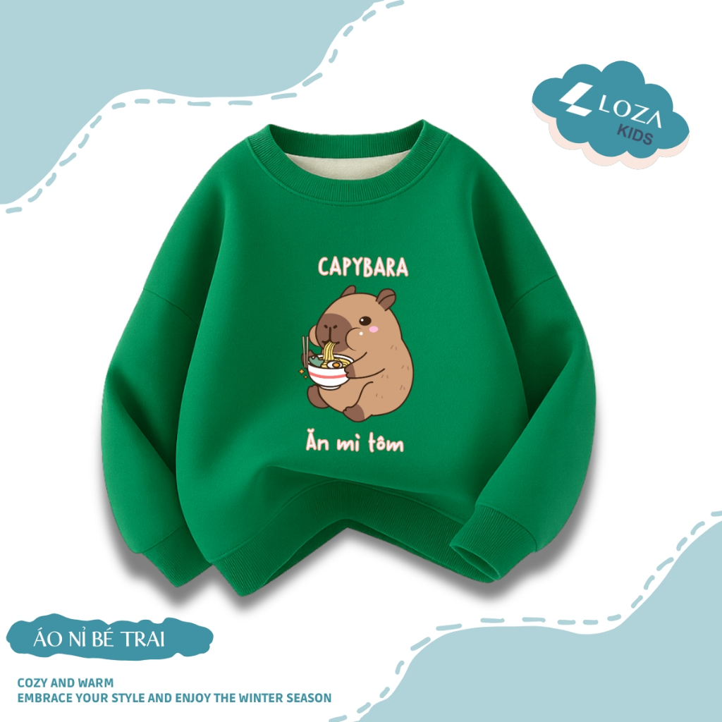 Áo sweater bé trai in hình Capybara nhiều hình đáng yêu - Loza Kids IN006_thumbnail_9