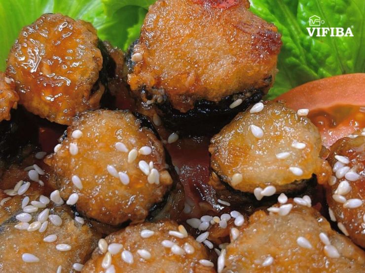 RONG BIỂN CUỘN NẤM KIM CHÂM MÓN ĂN CHAY HEALTHY LẠ MIỆNG