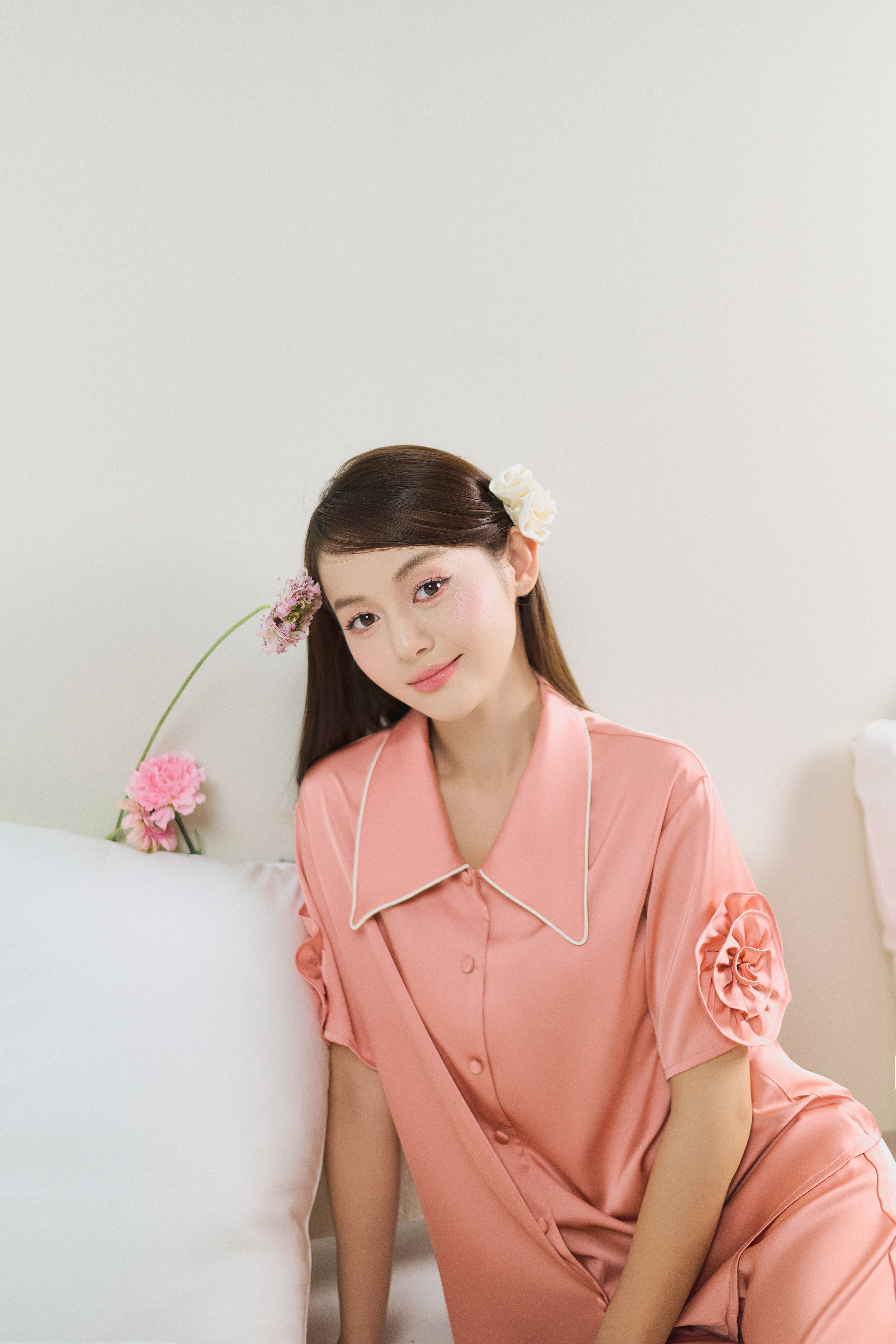 Bộ lụa áo cộc tay, quần dài BN610_thumbnail_5