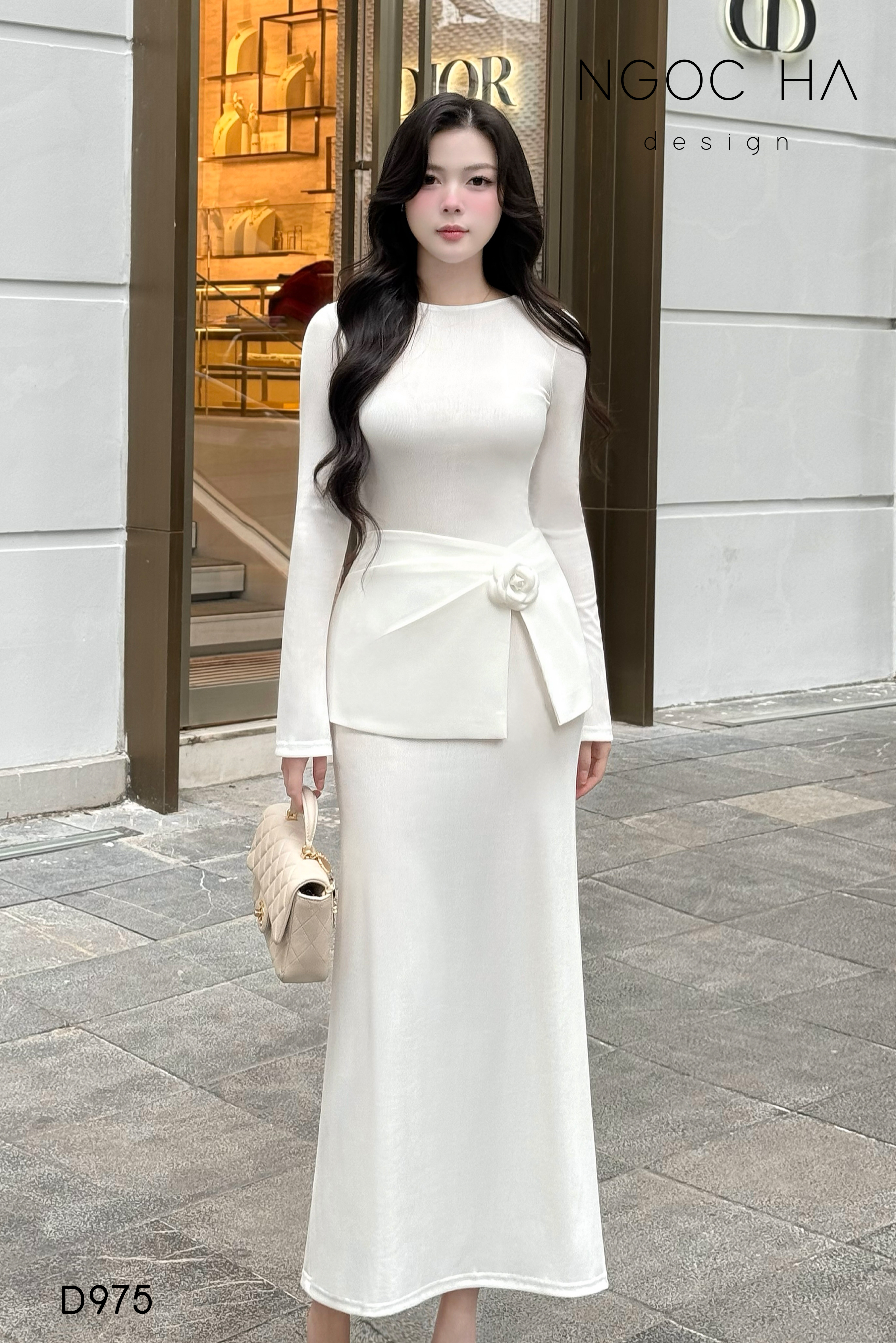 Lisa Dress_ Đầm Thun Ôm Kết Hợp Chân Váy Choàng Hông D975_thumbnail_1