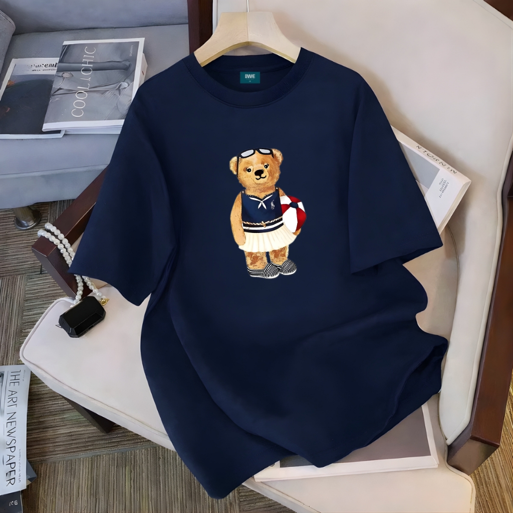 Áo thun unisex UX30-1174 gấu nâu ôm bóng dáng oversized local brand WETEE_thumbnail_6