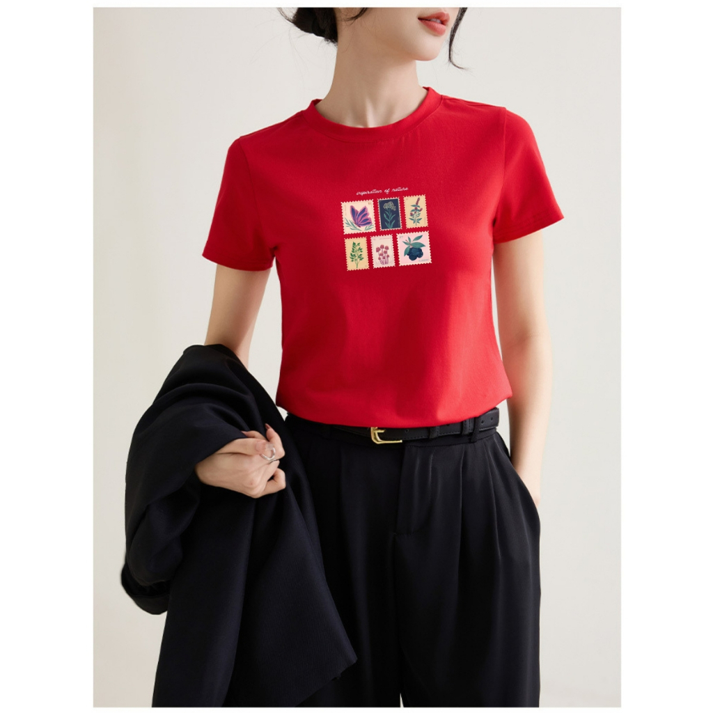 [Form vừa] Áo phông nữ 𝐋𝐎𝐙𝐀  phong cách Vintage, chất liệu thun cotton mã VT8222_thumbnail_3