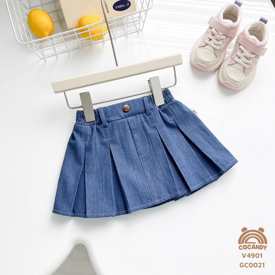 Chân váy cộc denim XANH xếp ly bản to_thumbnail_1