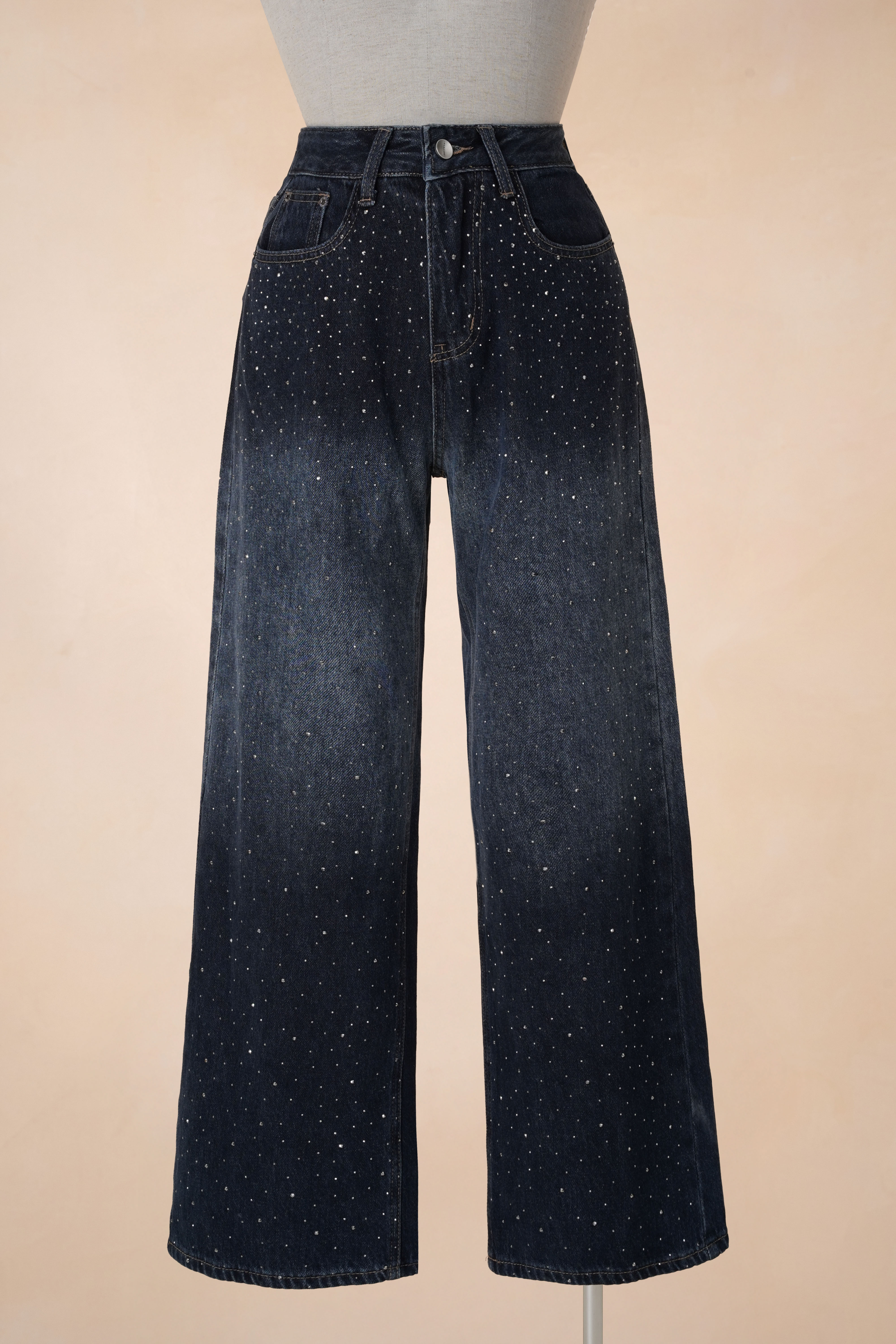 Quần Jean Suông Chấm Đá 3680