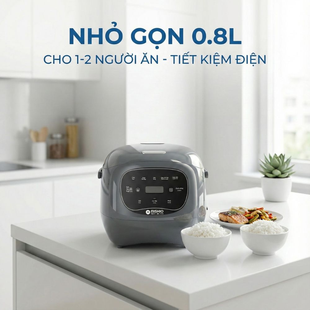 Nồi cơm điện lòng sứ dưỡng sinh Mishio MK365 - màu xám_thumbnail_6