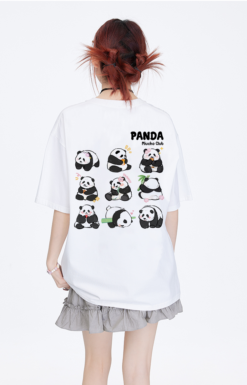 Áo thun Gấu trúc panda dễ thương form rộng local brand ATD1221 Miucho tay ngắn vải cotton thoáng mát cổ tròn in mix_thumbnail_3